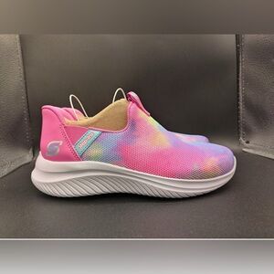 S Sport Skechers Bailey Kids' Sneakers Tie Dye Slip On Cushioned Girls SZ 1